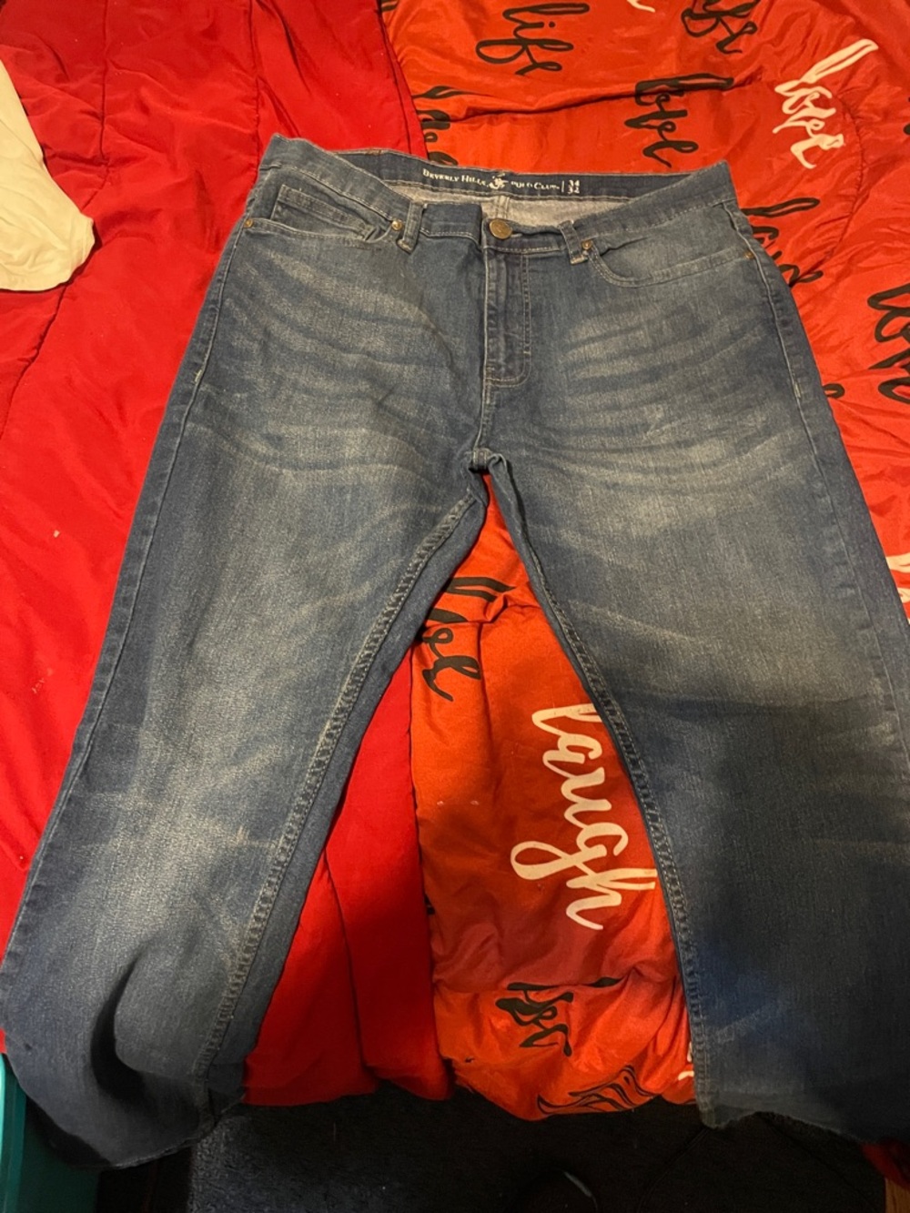 Men's Slim Straight Denim Jeans in Medium Blue